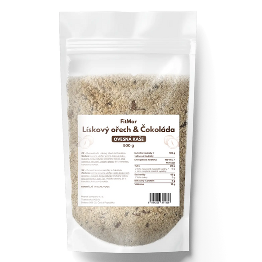 FitMar ovesná kaše lískový ořech a čokoláda 500 g - FitMar.cz