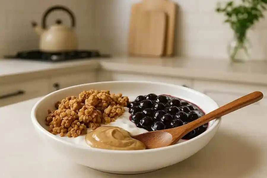 🥣 Házi granola földimogyoróvajjal Sós karamell - FitMar.cz