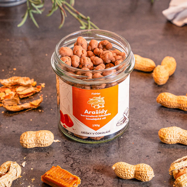 Arašídy v karamelové čokoládě s himálajskou solí - FitMar.cz