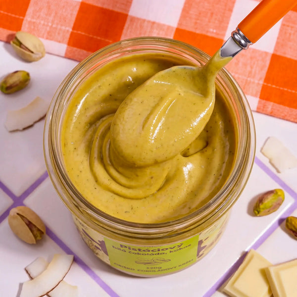 Pisztáciakrém kókuszreszelékkel és fehér csokoládéval